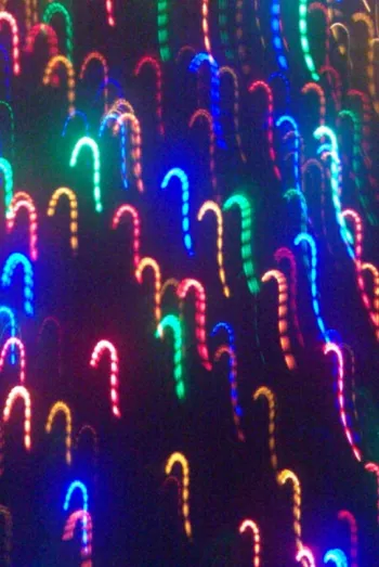 Lights looking like candy canes