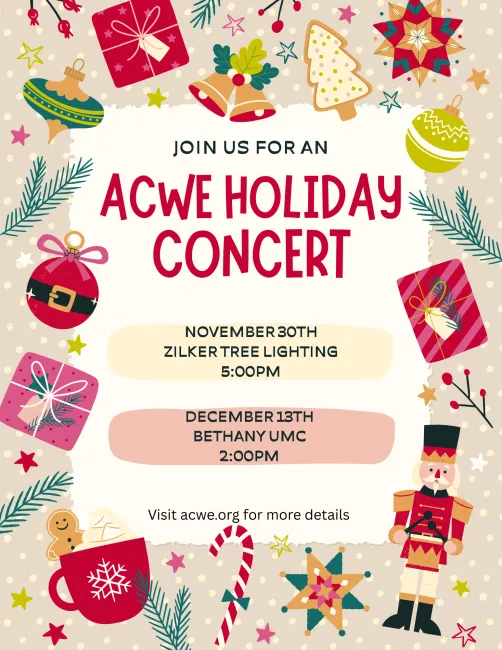 ACWE Holiday 2025 concert flyer